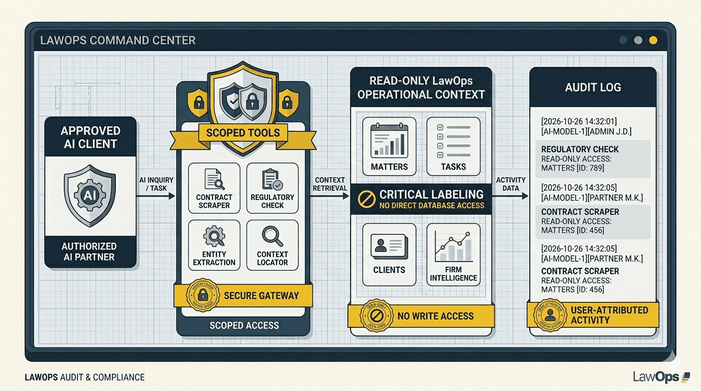 Read-only MCP governance diagram for PallmLaw